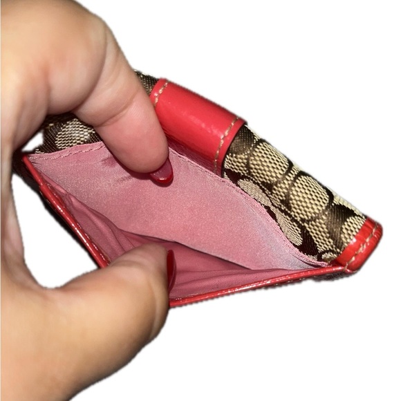 Y2K Coach Signature Canvas Leather & Patent Leather Card Holder - Picture 7 of 13